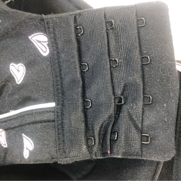 Catherine’s Intimates Pink Hearts Black Stretch Comfortable Bra Size 48DD - Picture 4 of 15